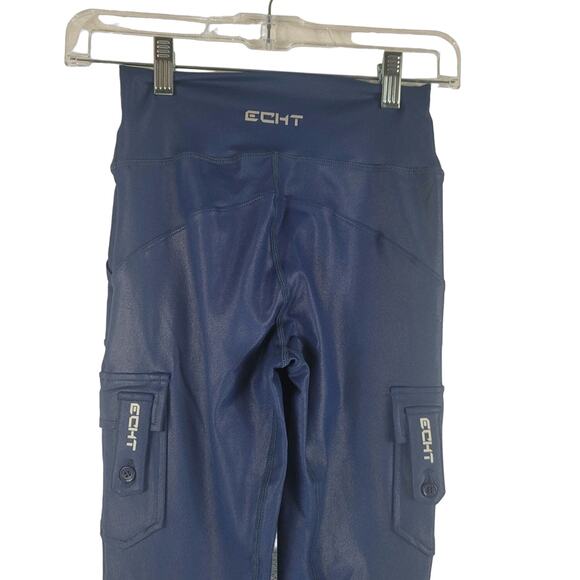 ECHT Blue Cargo Style Athletic Hiking Walking Women's Leggings Small - Picture 5 of 7